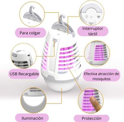 Lámpara Antimosquitos Recargable 2 en 1